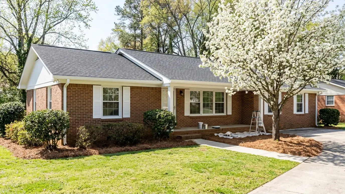 A freshly painted living room in a Smyrna, Tennessee home with clean walls and white trim
